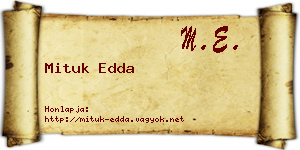 Mituk Edda névjegykártya